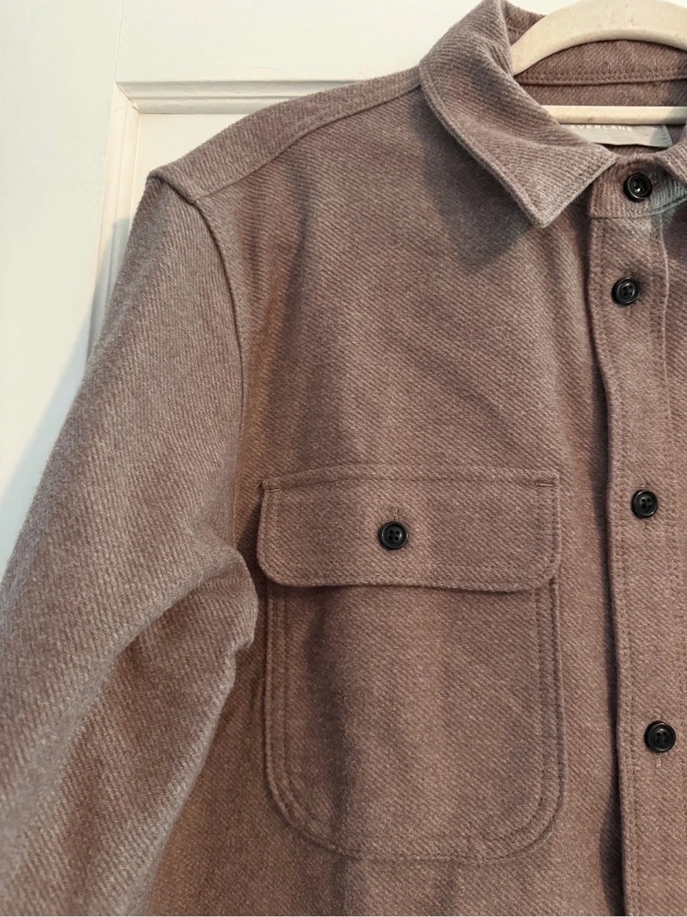 Everlane Men’s Everlane Heavyweight Cotton Overshirt Heathered Brown Medium $138